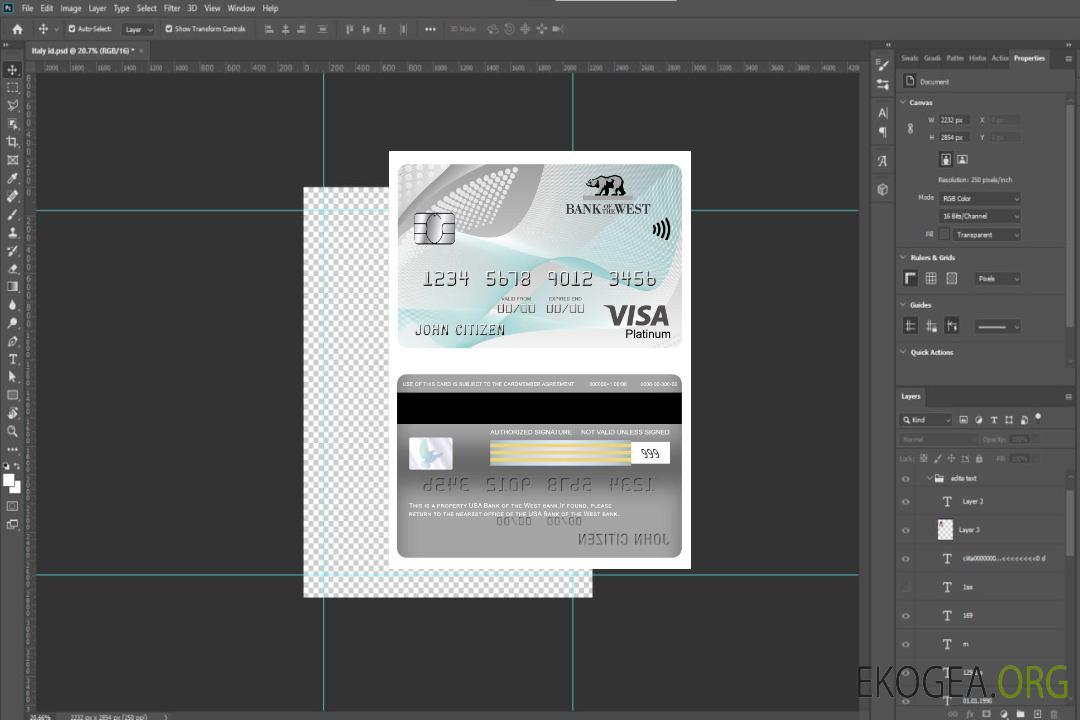Carte Visa Platinum de la Banque de l'Ouest des États-Unis template